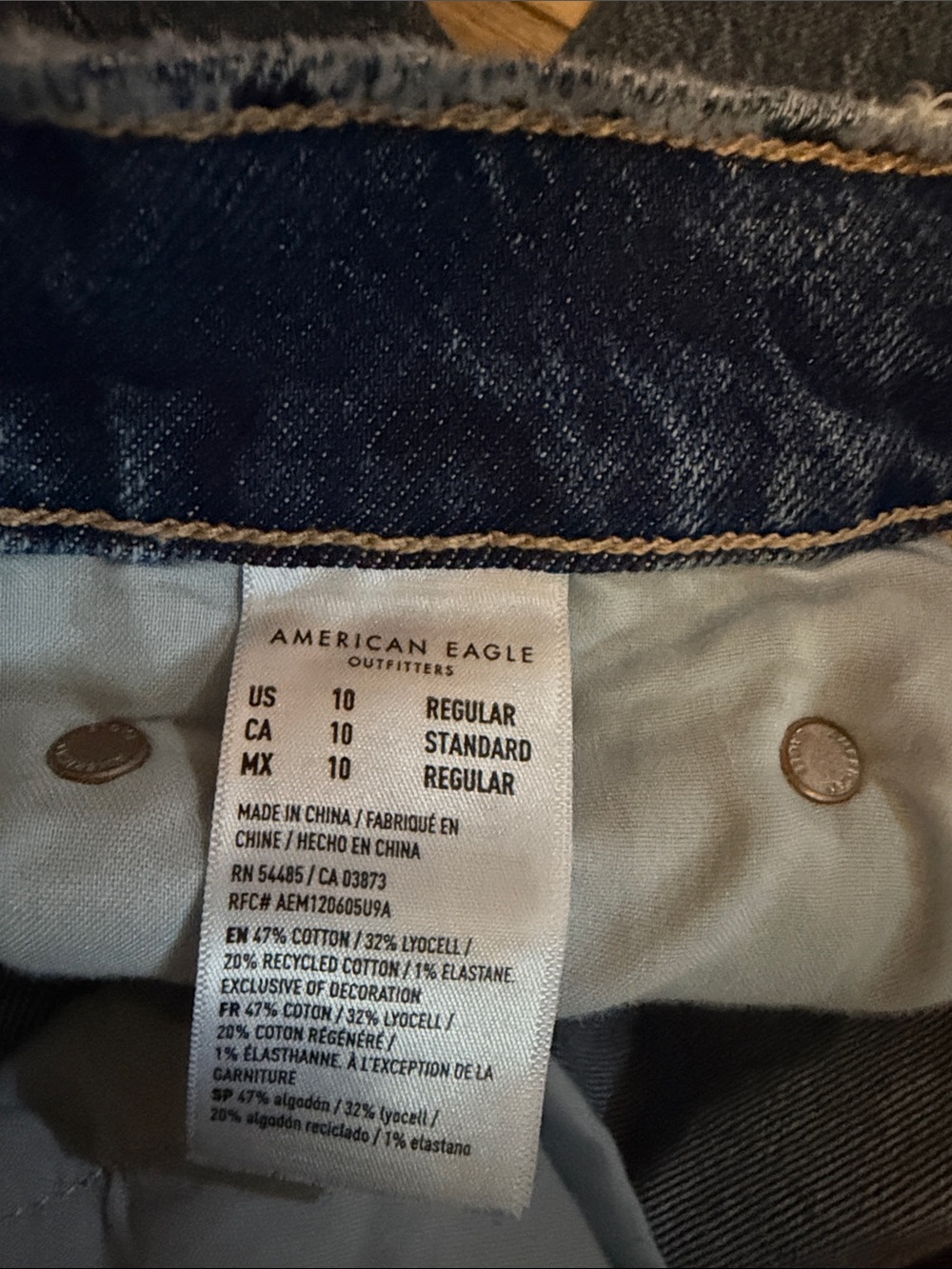American Eagle Outfitters Straight-Leg Jeans - Dark Blue Wash - Picture 5 of 5